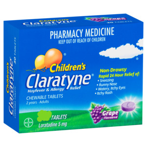 Claratyne Childrens Chewable Grape 10