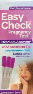 Pregnancy Fertility Aids: EasyCheck® Pregnancy tests 3 Pack Midstream