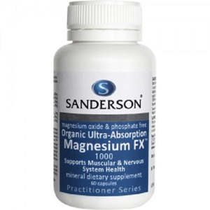Sanderson: Sanderson Organic Magnesium Supplements Ultra FX 60 Tablets for Optimal Health and Wellness