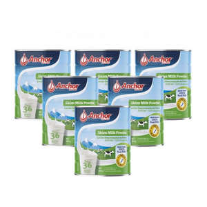 Milk Powder: Anchor skim milk powder for adults canned 900g*6
