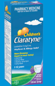 Allergies Hayfever Sinus: claratyne childrens syrup grape 60ml
