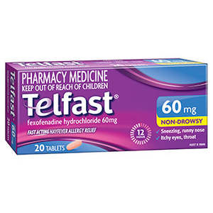 Allergies Hayfever Sinus: Telfast 60mg 20 Tablets