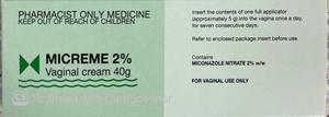 Pharmacist Only Medicines: Micreme Vaginal Cream 2% 40g Pharmacist Only Medicine Qty 1 Restriction