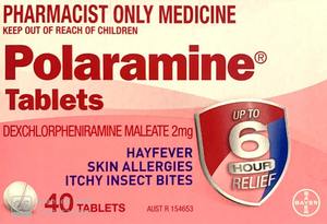 Pharmacist Only Medicines: Polaramine 2mg Tablets - Colour Free 40 Tablets, Pharmacist Only Medicine