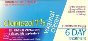 Clomazol Vaginal Cream 1% for Vaginal Thrush Treatment - 35g Pharmacist Only Medicine