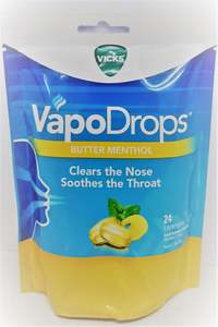 Vicks Vapodrops Lozenges Butter Menthol 24 Count