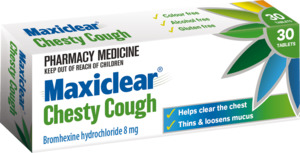 Cough And Cold: MAXICLEAR CHESTY COUGH TABLETS 8MG 30