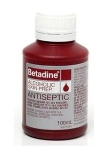 Antiseptics: Betadine Alcoholic Skin Prep Antiseptic Solution 100ml