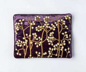 Products: Berries – purple silk velvet cushion