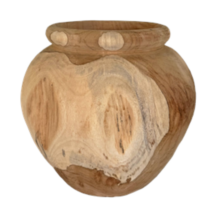 Decor Vases: Organic Teak Pot Natural
