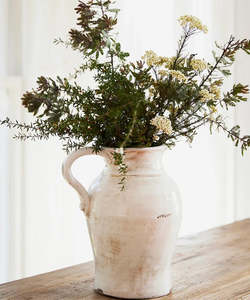 Decor Vases: Aged White Jug