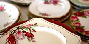 For Hire: Vintage Bone Chine Cake Plate - Dooley Street Styling