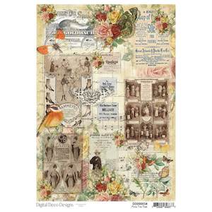 Decoupage: A4 Rice Paper - DDD - Pass The Time