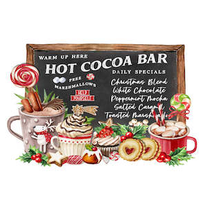 Christmas Decoupage Papers: Christmas Transfer - Hot Cocoa Bar - AVAILABLE FOR PRE-ORDER