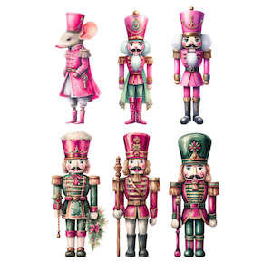 Christmas Decoupage Papers: Christmas Transfer - Pink Nutcracker - AVAILABLE FOR PRE-ORDER