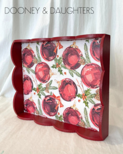 Christmas Decoupage Papers: Baubles Small Scallop Tray