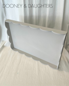 Wood Collection: Plain Painted Large Scallop Tray