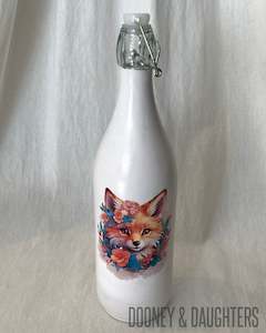 Glass Bottles: Floral Fox One Glass Bottle
