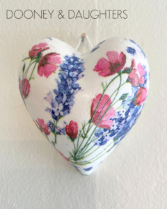 Mini Heart - Blue & Pink Flowers