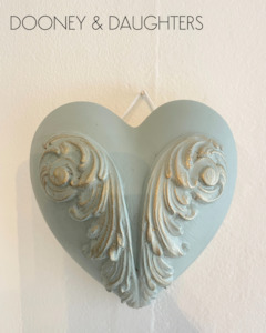 Decorated Hearts: Medium Heart - Duck Egg