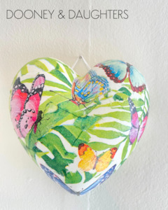 Decorated Hearts: Medium Heart - Tropical Butterflies
