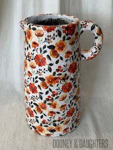 Vase Large - Orange Floral Pattern