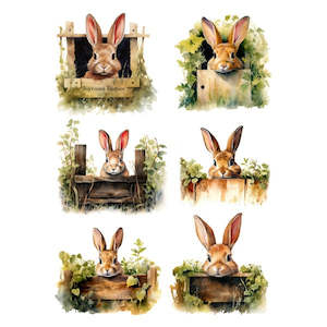 Easter Transfer - Peeking Bunnies