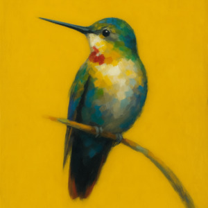 Mint Large Decoupage Papers: Hummingbird on Left Branch Decoupage Paper - AVAILABLE FOR PRE-ORDER