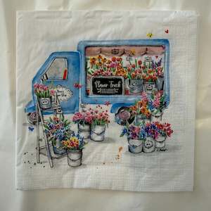 Napkins: Napkin - Flower Truck