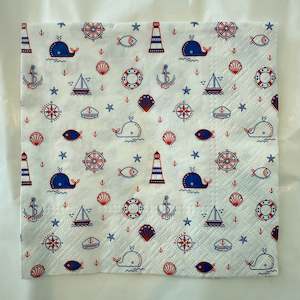 Napkins: Napkin - Nautical Pattern