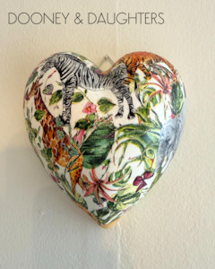 Decorated Ceramics: Medium Heart - Jungle