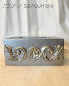 Arcadian Silver Rectangle Tissue Box