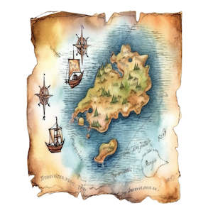 Nautical Transfer - Treasure Map 1 - AVAILABLE FOR PRE-ORDER