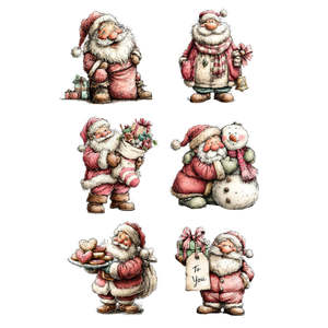 Christmas: Christmas Transfer - Pink Vintage Santa - AVAILABLE FOR PRE-ORDER