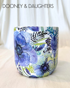 Large Pot - Vintage Purple Flowers