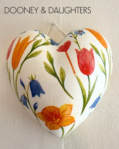 Decorated Ceramics: Medium Heart - Spring Flowers