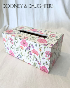 Photo Frames: Pretty Pink Flowers Rectangle Tissue Box