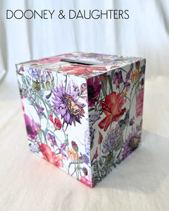 Photo Frames: Purple Flowers Square Tissue Box