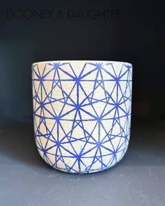Unglazed Ceramics: Medium Pot - Blue Pattern
