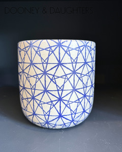 Unglazed Ceramics: Large Pot - Blue Pattern