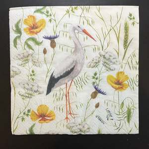 Napkin - Stork In Grassland