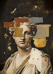 Three Yellow Goats Decoupage Papers: Plaster Bust A1