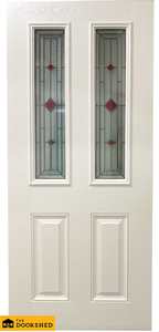 Special Offer Sales: Fibreglass 4 Panel Red Leadlight Glass