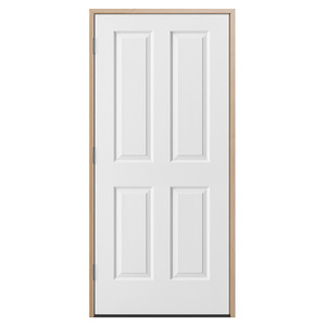 Prehung Doors: Oakfield 4 Panel Woodgrain - Pine Flat Jamb - 70mm Stud