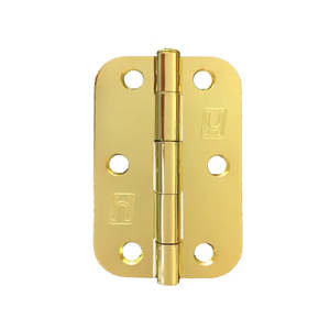 Hardware: Hinge Steel 89X58X2 1/2 Radius Electro Brass