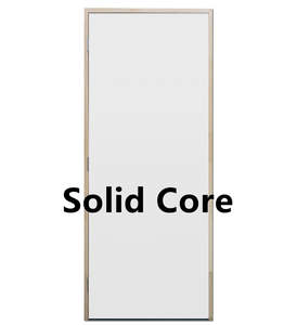 Prehung Doors: MDF Solid Core Flush Panel Pine - Flat Jamb - 90mm Stud