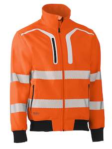 Jacket: BJ6979T Bisley Taped Hi Vis Soft Shell Bomber Jacket