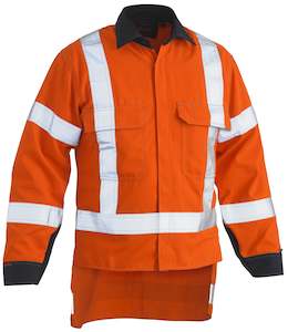 Fire Retardant Workwear: BS8349XT TBisley Tencate Tecasafe Plus 700 X Taped Hi Vis TTMC-W FR Vented Long Sleeve Shirt