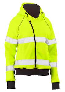 Bisley: BKL6819T Bisley Womens Taped Hi Vis Fleece Hoodie
