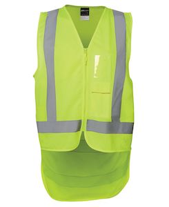 Hi Vis Tops: 6DNDV JB's HV Zip Drop Tail H Pattern (D+N) Vest